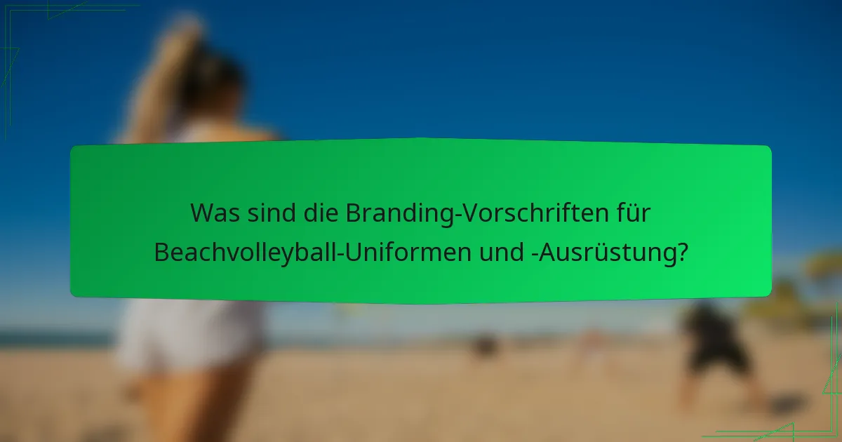 Was sind die Branding-Vorschriften für Beachvolleyball-Uniformen und -Ausrüstung?
