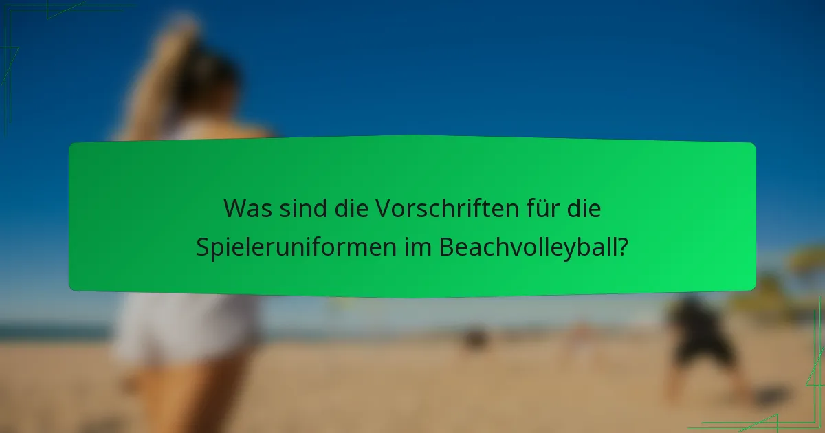 Was sind die Vorschriften für die Spieleruniformen im Beachvolleyball?