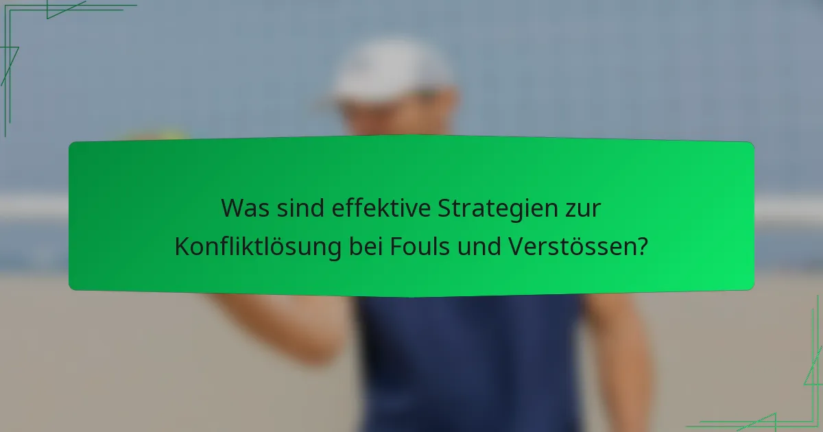 Was sind effektive Strategien zur Konfliktlösung bei Fouls und Verstössen?