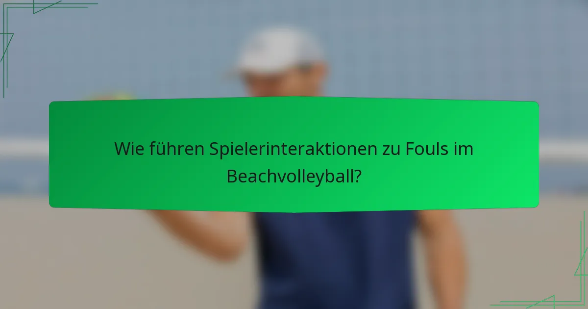 Wie führen Spielerinteraktionen zu Fouls im Beachvolleyball?